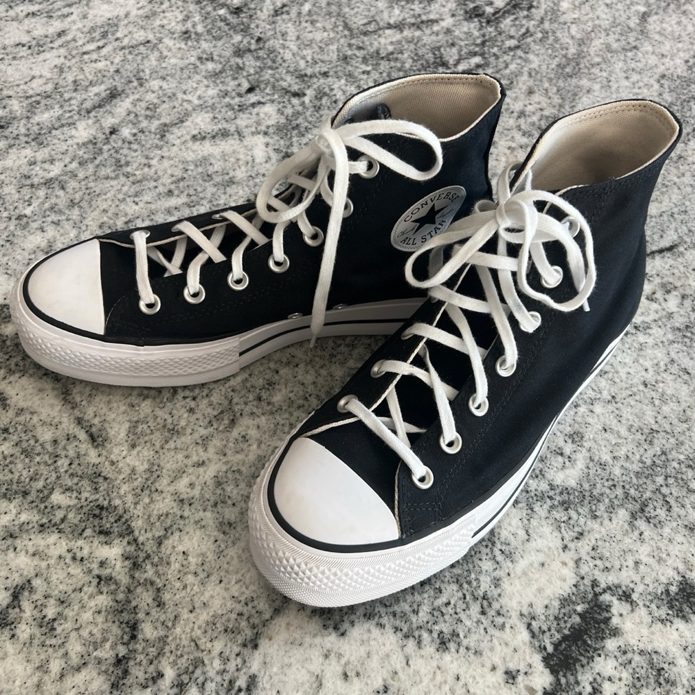 Chuck Taylor All Star Lift High Top Black Platform Sneaker (Women)
